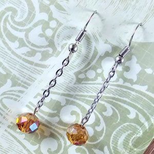 Topaz Crystal Dangle Earrings